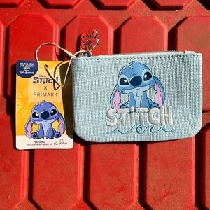Stitch Light Blue Zippered Coin Pouch